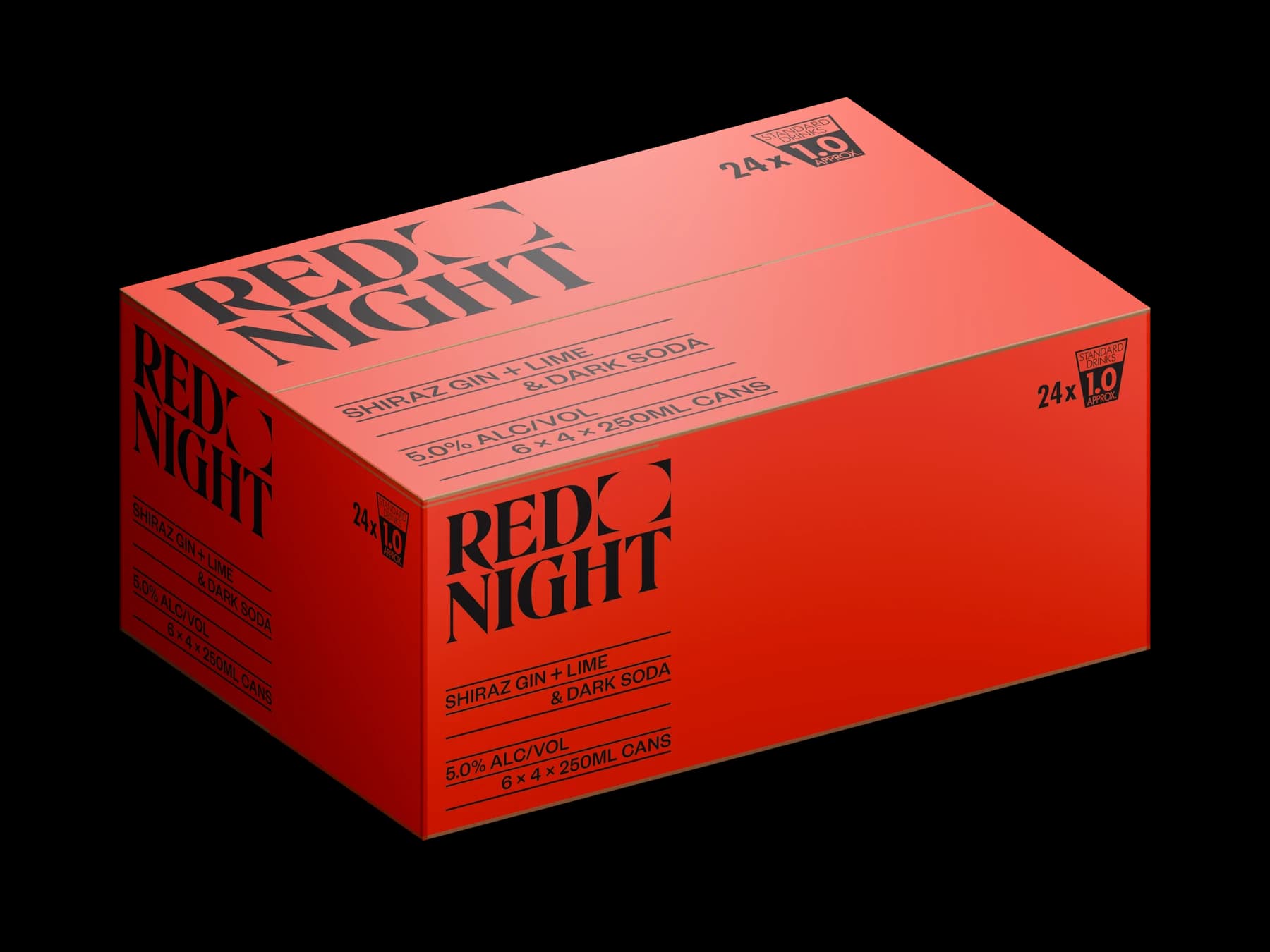Red Night slab carton with the original printed artwork